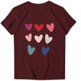 thumbnail image 2 of TIMIFIS T-Shirts à Manches Courtes de la Saint-Valentin pour Femmes Mode Décontractée Col Rond T-Shirt Imprimé Cœur d'Amour T-Shirt d'Été Ample Col Rond T-Shirts, 2 of 4