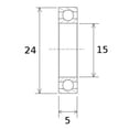 thumbnail image 4 of Greenne 2/10 Pcs Roulements de Qualité pour Vélo VTT 6802Rs (61802-2Rs) Section Mince 15X24X5Mm, 4 of 7