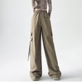 thumbnail image 4 of LSLJS Women's Mid-waist Pocket Overalls Casual Pants In Spring and Summer, Womens Cargo Pants Summer Clothes, 4 of 6