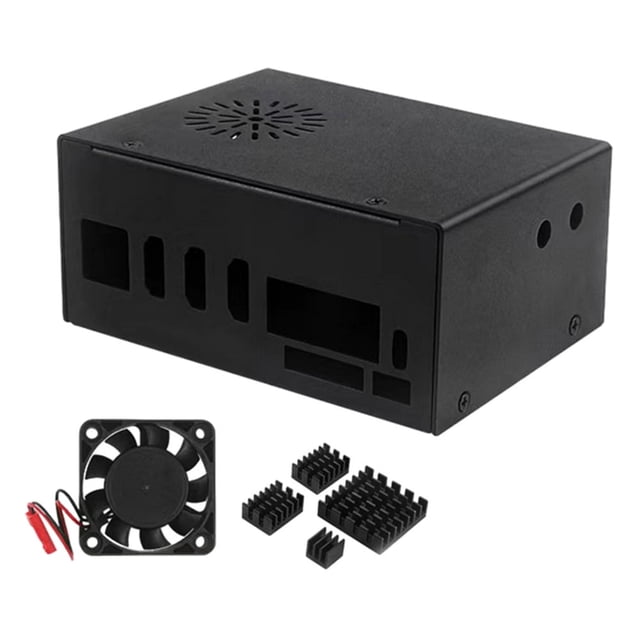 Boîtier en Métal Inclus Antenne Boîtier en Métal Noir pour Orange Pi 5 Plus (Modèle A)