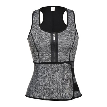 Maytalsory Men Sauna Vest Waist Trainer Neoprene Gray 3XL Sweat Zipper Top Tank