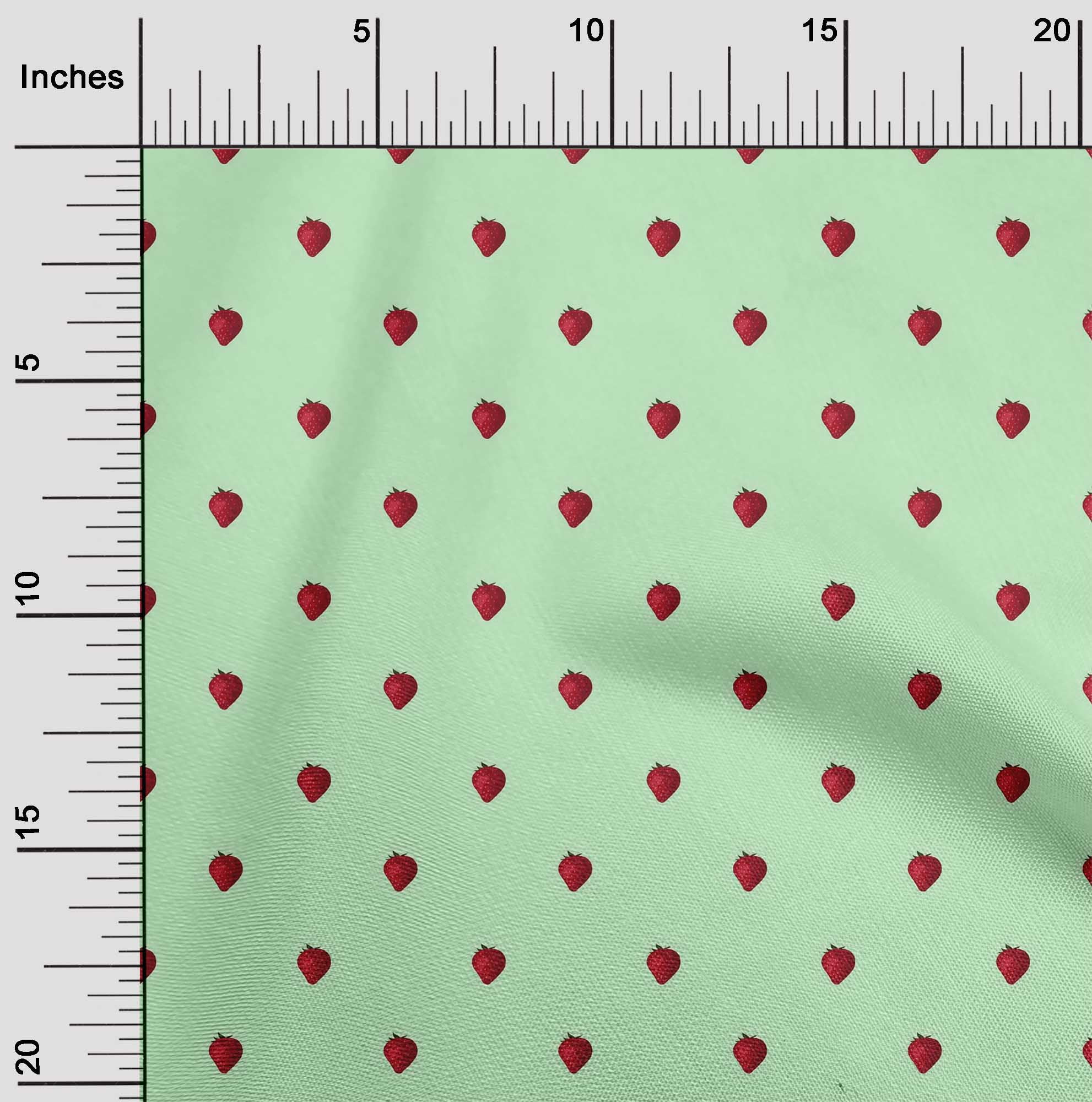 oneOone Cotton Flex Fabric Strawberry Fruit Decor Fabric Printed BTY 40 Inch Wide