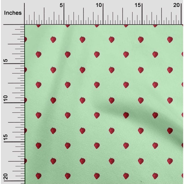 oneOone Tissu Georgette Viscose Tissu à Imprimé Fraises BTY 42 Pouces de Large