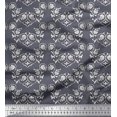 thumbnail image 1 of Soimoi Poly Georgette Fabric Floral Block Print Sewing Fabric Yard 42 Inch Wide, 1 of 3