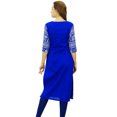thumbnail image 4 of Phagun Kurta en Coton pour Femmes Tunique Bleue Ethnique Manches 3/4 Kurta-6, 4 of 8