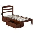 thumbnail image 2 of AFI Warren Solid Wood Twin Bed with 2 Storage Drawers in Walnut, 2 of 14