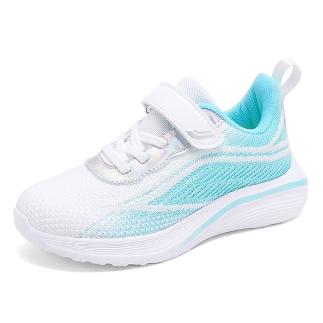 PMVFHDE Liquidation Espadrilles Décontractées pour Fille Espadrilles de Mode pour Enfants en Maille à Lacets Espadrilles Assorties Décontractées Confortables Chaussures de Course Blanches,4