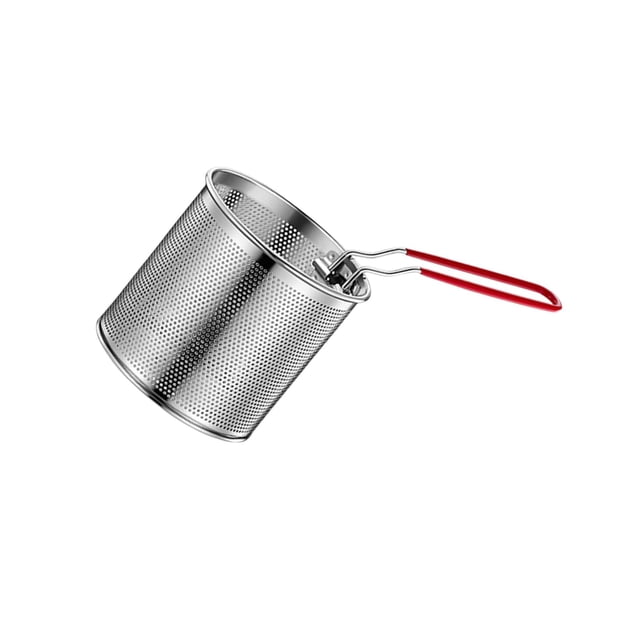 Transemion Panier à Friture en Acier Inoxydable Friture Profonde pour Ailes de Poulet Frites de Service 20cm 12cm