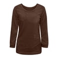 thumbnail image 4 of Timegard Hauts pour Femmes Grande Taille Manches Longues Col Rond Confortable Chaud T-Shirt Automne Hiver Décontracté Ample, 4 of 5