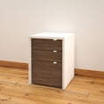 thumbnail image 4 of Nexera Liber-T 3-Drawer Filing Cabinet, White And Walnut, 4 of 5