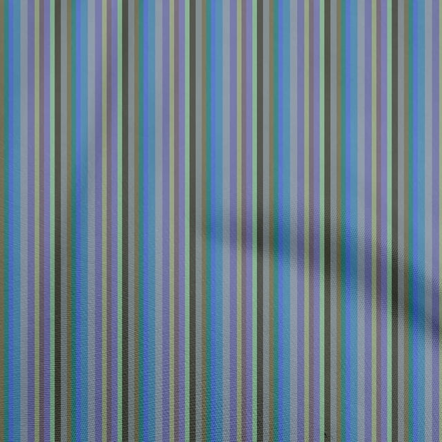 oneOone Rayon Blue Fabric Stripes Craft Projects Decor Fabric Printed By The Yard 56 Inch Wide