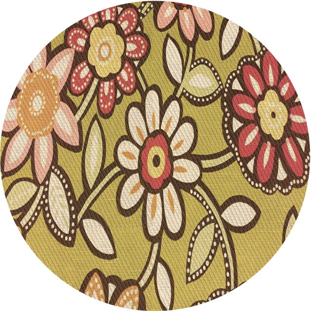 Ahgly Company Tapis de Zone Rond Lavable en Machine Intérieur Transitionnel Brun Selle, 7 Pieds Rond