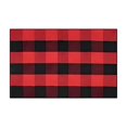 thumbnail image 1 of Birdeem Fall Outdoor Rug Orange Plaid Outdoor Rug Hand Woven Check Rug Plus Size Layered Doormats for Front Door Front Porch Farmhouses Entryway Patio, 1 of 7