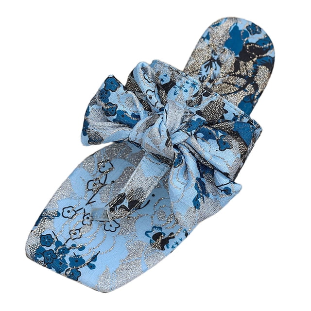 IUJSOY Bow Flat Sandals for Women Dressy Square Open Toe Sandals Comfortable Slip on Slide Sandals