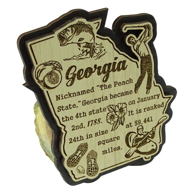 USA Georgia State Map Wooden Magnet Souvenir Fridge Magnet Gift