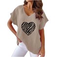 thumbnail image 2 of LSLJS Women V-neck Imprimé T- Mode Confortable Cadeaux Blouses Tops, pour Femme Women, 2 of 5