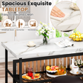 thumbnail image 4 of Stmoze Kitchen Island with Storage & Seating , Faux Marble Island Table for Kitchen, Modern Bar Table and Chairs Set for 2, Counter Dining Table Set for Small Space, White, 4 of 8