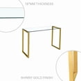 thumbnail image 2 of Gyna Large Console Table – Sophisticated Glass Top with Shiny Gold Legs for Hallways, Living Rooms, or Entryways, 2 of 4