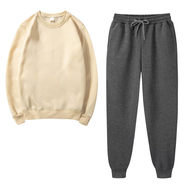 Besolor Ensembles 2 Pcs pour Femmes Survêtements Décontractés Chandail à Col Rond et Pantalon de Jogging Ensembles d'Entraînement Survêtements