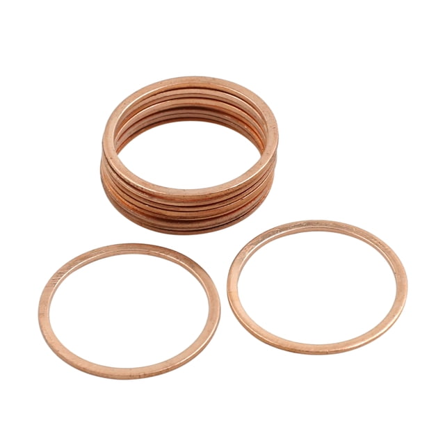 Unique Bargains 10 Pcs Rondelles en Cuivre Diamètre Intérieur 25mm Joints Plats