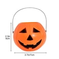 thumbnail image 3 of Birdeem Pumpkin Candy Bucket Plastic Pumpkin Bucket Portable Pumpkin Pail with Handle Reusable Cute Hallowen Candy Bucket for Party Hallowen Pumpkin Bucket, 3 of 5