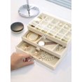 thumbnail image 1 of 1pc Jewelry Box With 3 Drawers, Multiple Compartments, Display Stand, Compact Jewelry Organizer For Earring, Ring, Necklace, Lipstick, Skin Care, 1 of 5