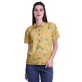 thumbnail image 1 of Moomaya Chemise à Manches Mi-Longues Imprimée pour Femmes, Col Boutonné, Haut Décontracté, 1 of 5