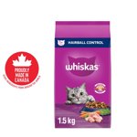 WHISKAS Adult Dry Cat Food, Hairball Control, Real Chicken Flavour 1.6kg