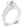 thumbnail image 1 of Genuine Rhodium Plated Anniversary Ring with 2ct Round Cut CZ and Channel Set Baguettes in Silvertone - Size 5, 1 of 1