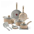 thumbnail image 1 of Refresh Ceramic Non-Stick 12-Piece Cookware T-fal Set (Sand-Dune), 1 of 1