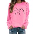 thumbnail image 2 of Chandails à Capuchon Mode pour Femmes 2023 et Hiver Décontracté Ample Imprimé Chat Manches Longues Col Rond Chandail Rabais de 50 % Liquidation Costumes d'Halloween/Noël, 2 of 4