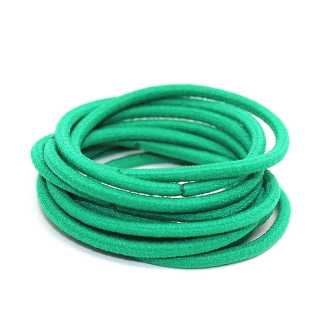 10 Pièces Mixtes Bandes de Cheveux Extensible Réglable Décoratif Haute Élasticité Titulaire de Queue de Cheval de Protection Filles Accessoires pour Enfants Herbe Verte