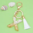 thumbnail image 1 of Clearance! New White Tassel Letter Key Chain Crystal Drop Pendant Fashionable Bag Key Chain Calf Stretch Box Unclaimed Pallets #08, 1 of 2