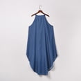 thumbnail image 3 of Pisexur Robes d'Été en Denim pour Femmes à Col Licou Décontractées Amples Vacances Robe Maxi en Jean Plage Sans Manches Robe de Soirée, 3 of 5