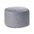 thumbnail image 1 of Belgique Grey Velvet Pouf Ottoman – Floor Cushion, Soft Polystyrene Bean Bag Footstool, Durable & Lightweight Accent for Living Room or Office, 1 of 6