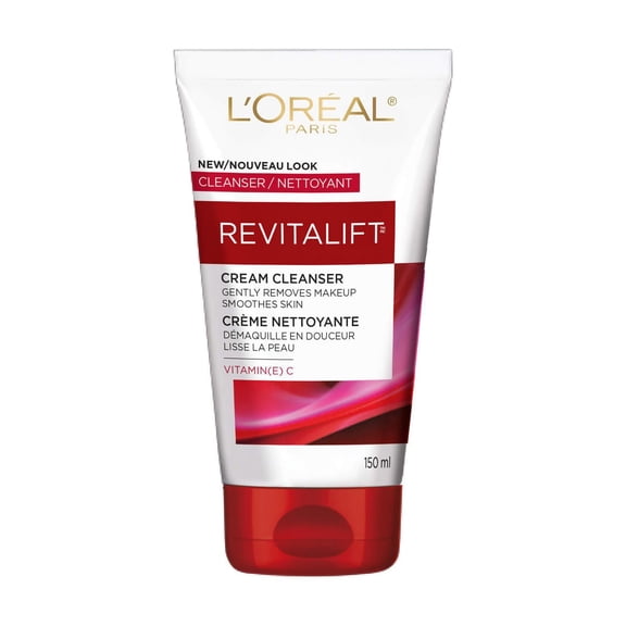 L'Oreal Paris Revitalift Makeup-Removing Cleansing Cream Face Cleanser & Toner, with Vitamin C, 150 ml