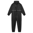 thumbnail image 3 of Miaeowve Mens Motorcycle Rain Suit One Piece Hooded Jumpsuit Reflective Strip Waterproof Rainsuit Black 175/XL, 3 of 7