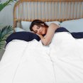 thumbnail image 4 of PiccoCasa Queen Soft Lightweight Down Alternative Comforter White&Navy Blue, 4 of 7