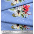 thumbnail image 2 of Soimoi polyester Crepe Fabric Dot,Leaves & Anemone Flower Print Fabric by Yard 52 Inch Wide, 2 of 3