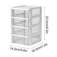 thumbnail image 3 of Renjiang 4 Layer Desktop Drawer Mini Plastic Containers Transparent Cosmetic Dresser Organizer for Makeup Bathroom Office Dorm Desk Countertop Storage Totes with Lids, 3 of 3