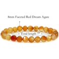 thumbnail image 2 of Bracelet Extensible Unisexe en Perles Rondes 8 mm en Agate Rêve Rouge Facettée Naturelle 7 Pouces, 2 of 5
