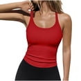 thumbnail image 1 of ohmzyzo Womens Workout Tank Tops V Neck Racerback Going Out Crop 2025 Trendy Top Summer Sleeveless Ribbed Camisole, 1 of 8