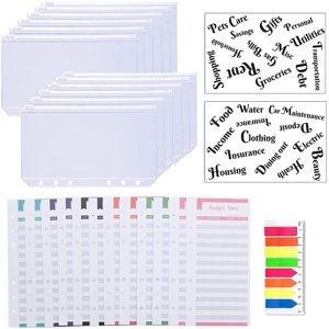 Paquet de 27 A6 Sets de blindage de poche A6 Stickers Enveloppe de cash Neon Page