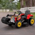 thumbnail image 2 of Costway Rouleau Compresseur pour Enfants 12 V Tracteur Électrique Télécommandé avec Musique et Lumière DEL Rouge, 2 of 10