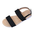 thumbnail image 2 of Gspmoly Sandales pour Femmes, Mode Décontractée pour Femmes Printemps et Été Nouvelles Sandales Compensées à Bout Rond Ouvert de Couleur Unie Sandales Femmes Noir 37, 2 of 8
