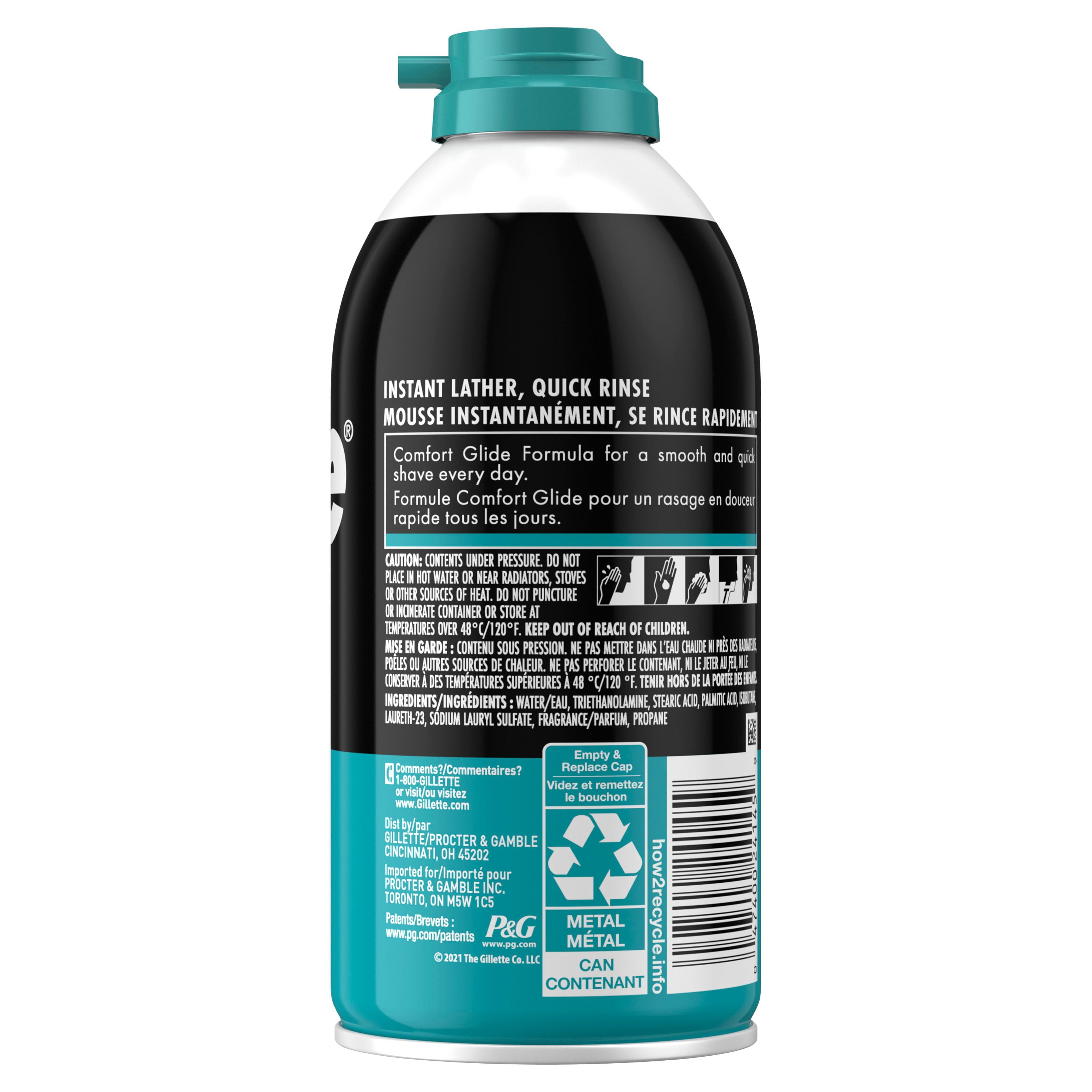 Mousse à raser pour hommes Gillette Foamy peau sensible