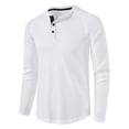 thumbnail image 5 of CEHVOM Men's Loose Long-sleeved T-shirt Round Neck Solid Color Bottoming Shirt, 5 of 5