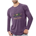 thumbnail image 1 of Pyjamas de Noël pour Hommes, Pyjamas de Sport Entraînement Physique pour Hommes, T-Shirt Imprimé de Noël à Manches Longues et Col Rond T-Shirts pour Hommes, 1 of 4