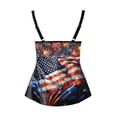 thumbnail image 5 of NIEWTR Womens Tankini Tops Spaghetti StrapsTummy Control Swimsuit Top American Flag Graphic Bathing Suit Top(Navy,M), 5 of 5