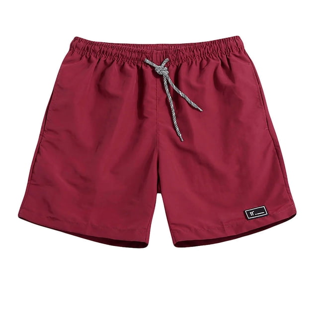 jsaierl Men's Summer Shorts Plus Size Thin Fast-drying Beach Trousers Casual Sports Drawstring Short Pants